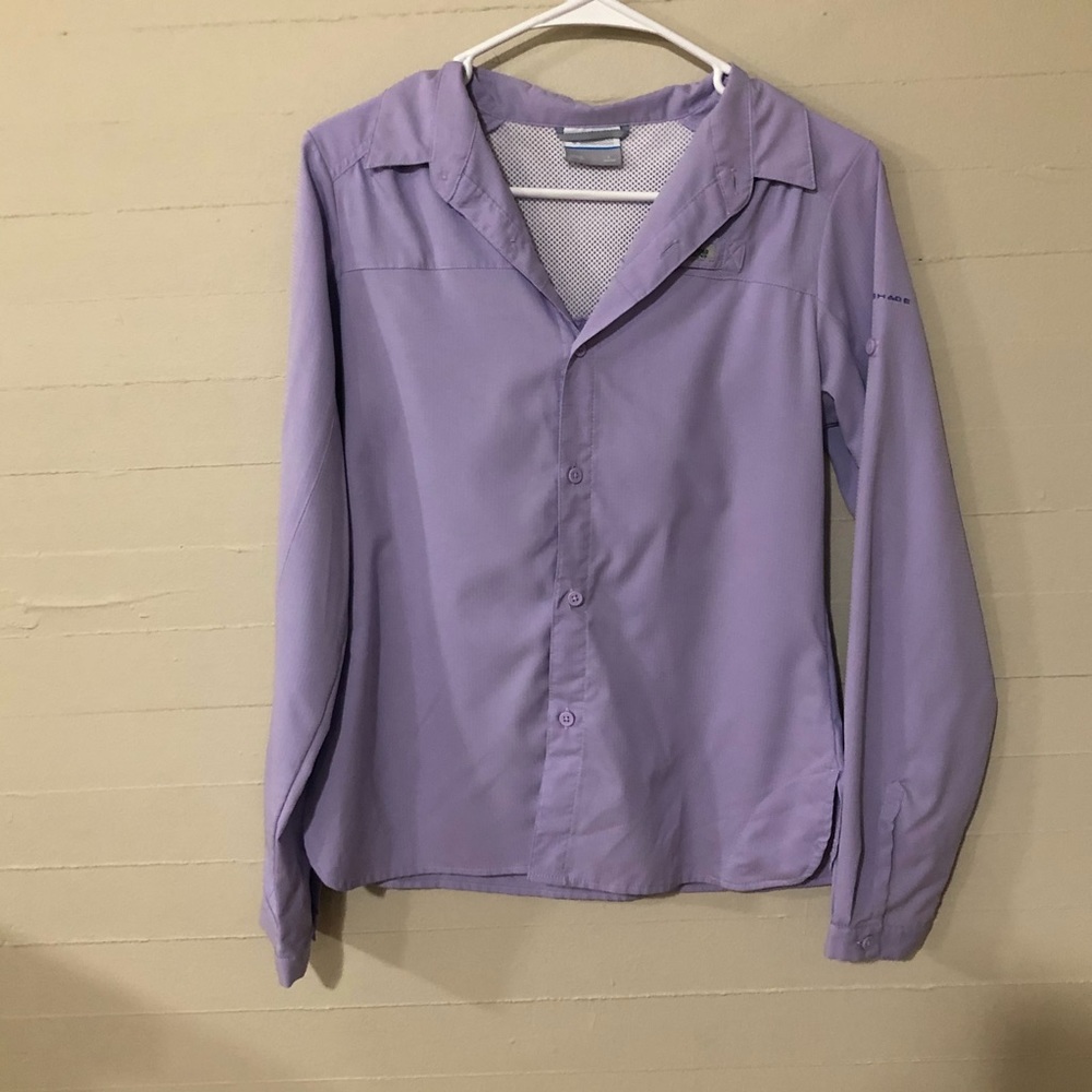 Columbia PFG Lilac Button Down Fishing Shirt SZ L